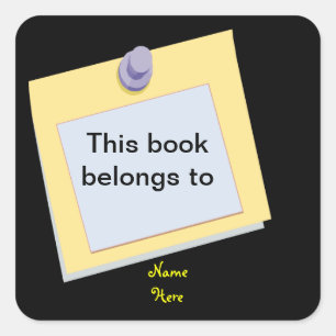 Sticky Note This Book Belongs To,Bookplate Sticker