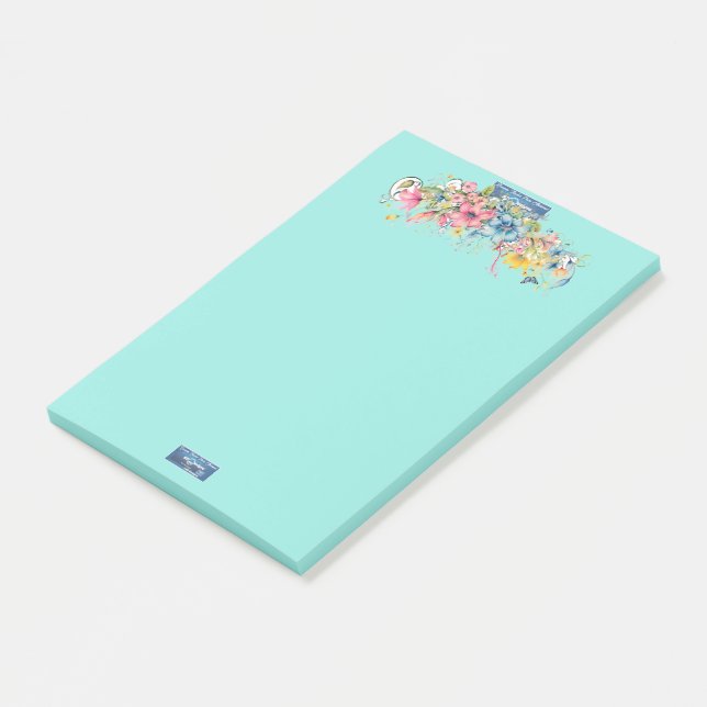 Sticky Notes (Floral Blue-Notes2)RFPMDesigns©️2024 (Angled)