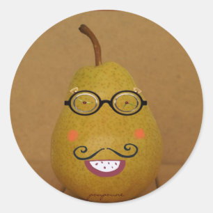 sticky pear classic round sticker