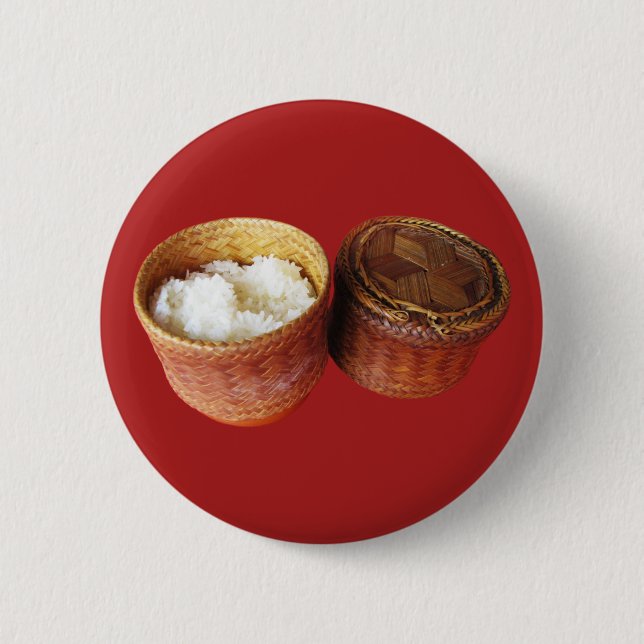 Sticky Rice [Khao Niao] Thai Lao Food 6 Cm Round Badge (Front)