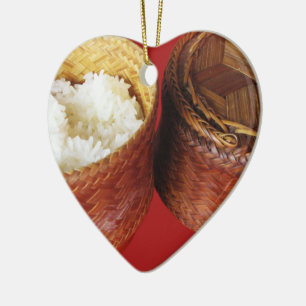 Sticky Rice [Khao Niao] Thai Lao Food Ceramic Tree Decoration