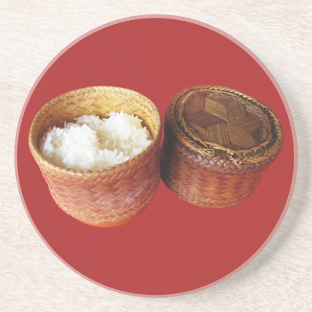 Sticky Rice [Khao Niao] Thai Lao Food Coaster (Front)