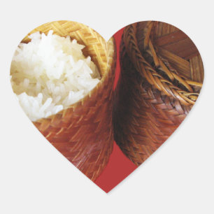 Sticky Rice [Khao Niao] Thai Lao Food Heart Sticker