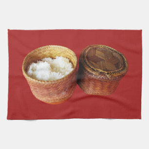 Sticky Rice [Khao Niao] Thai Lao Food Tea Towel