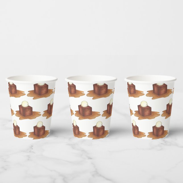 Sticky Toffee Pudding UK British Food Dessert Paper Cups (Multi)