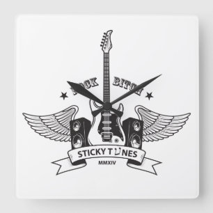 Sticky Tunes Wanduhr Rock Style Edition Square Wall Clock