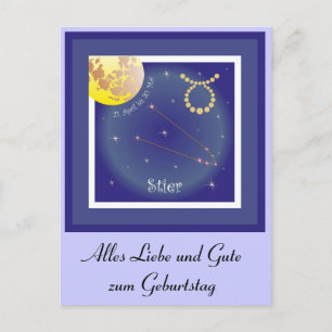 Stier 21. April bis 20. Mai Postkarte Postcard