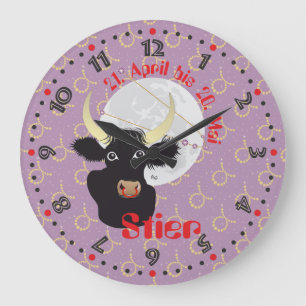 Stier 21. April bis 20. Mai Uhr Large Clock