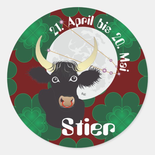 Stier 21 April to 20 May sticker (Front)