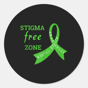 Stigma Free Zone Mental Health Awareness Tank Top Classic Round Sticker