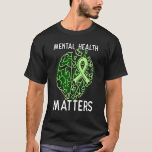 Stigma Mental Health Awareness Support Green Ribbo T-Shirt