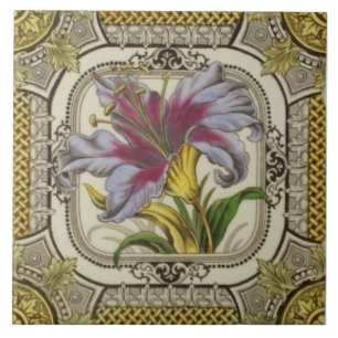 Stiking Victorian Hand Coloured TransferWare Repro Ceramic Tile