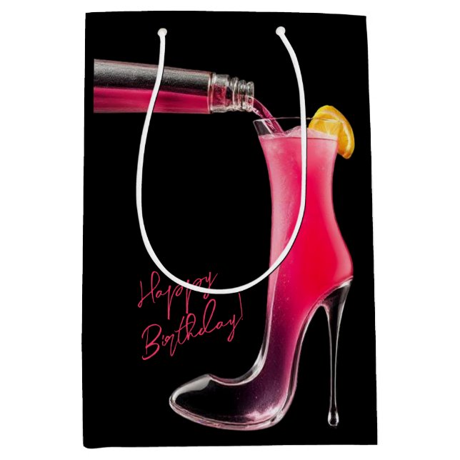 Stiletto and Cocktails Medium Gift Bag (Front)