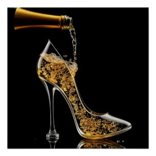 Stiletto and Sparkling Wine-Wine Bar Poster