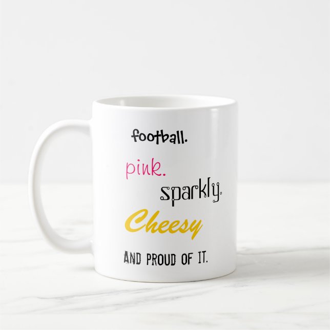 Stiletto Bowl XLV Pink Sparkly Cheesy Mug (Left)