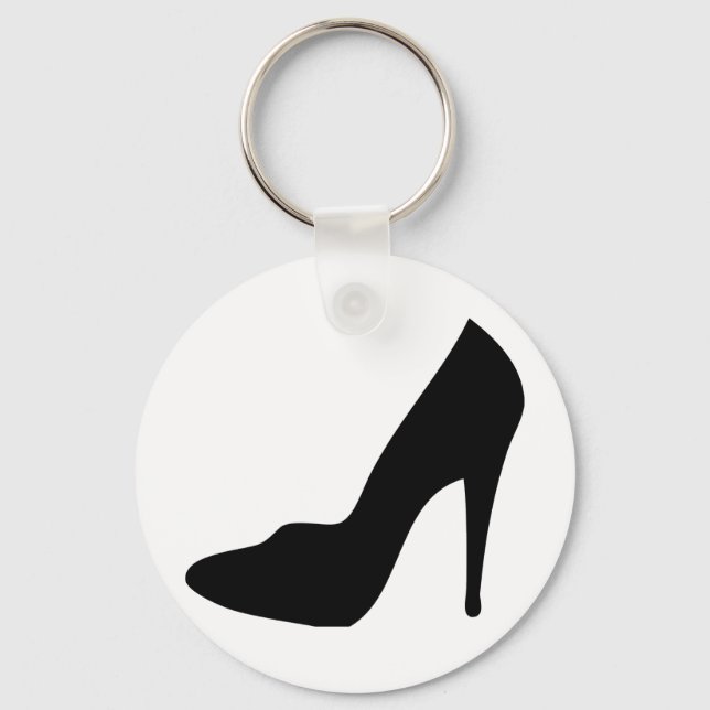stiletto high heeled shoe icon key ring (Front)