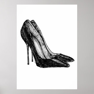 Stilettos Ink Sketch Poster