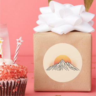 Stilisierte Berglandschaft Classic Round Sticker