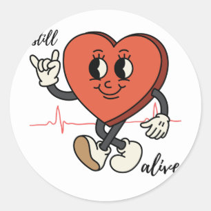 still alive classic round sticker