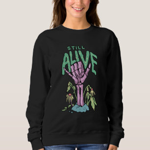 Still Alive Pastel Goth Shaka Skeleton Hand Occult Sweatshirt