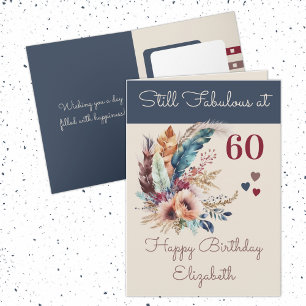 Still fabulous at 60 add name floral blue card