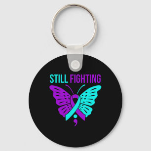 Still Fighting Happy Suicide Awareness Support Gra Key Ring