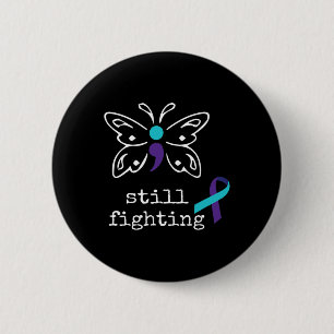 Still Fighting - Semicolon Gift Suicide Prevention 6 Cm Round Badge