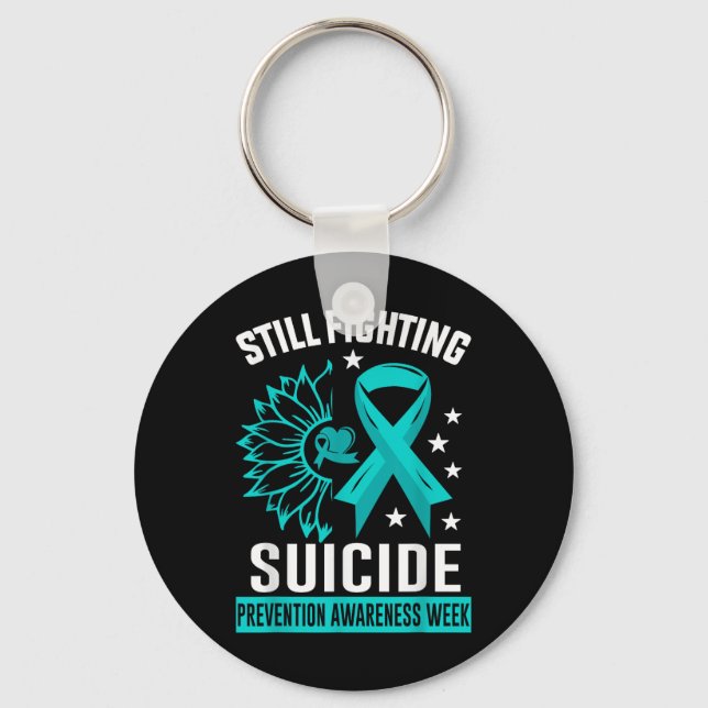 Still Fighting Suicide Prevention Awareness Purple Key Ring (Front)