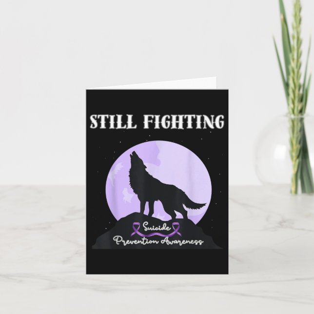 Still Fighting Suicide Prevention Awareness Wolf  Card (Front)