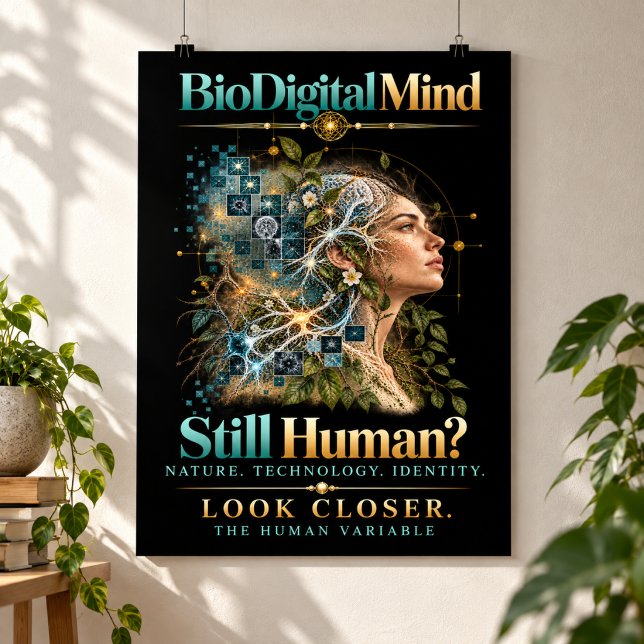 Still Human? The Human Variable — BioDigital Mind Poster (Unframed and uncompromising — a closer look at The Human Variable.)