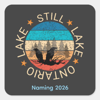 Still Lake Ontario Canada 2026 vintage mix Square Sticker