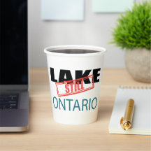 Still Lake Ontario Vintage Red Stamp Art