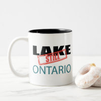 Still Lake Ontario Vintage Red Stamp Art