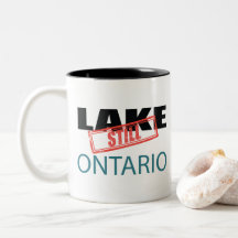 Still Lake Ontario Vintage Red Stamp Art