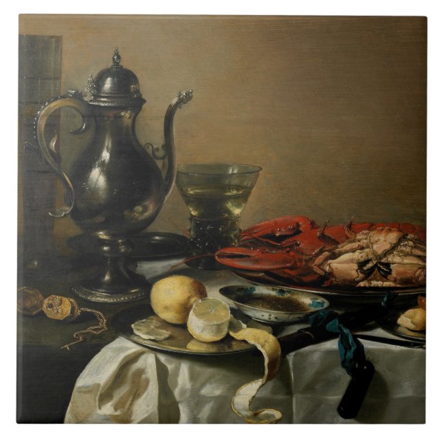 Still Life, 1643 (oil on panel) Ceramic Tile (Front)
