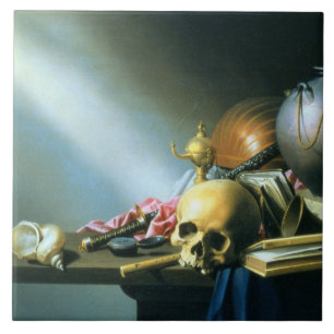 Still Life: An Allegory of the Vanities of Human L Ceramic Tile