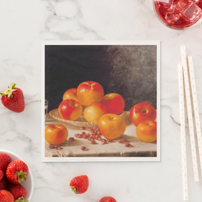 Still Life, Apples and Chestnuts Napkin (Insitu)