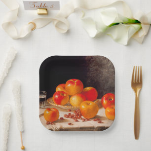 Still Life, Apples and Chestnuts Paper Plate