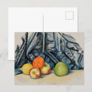 Still Life Apples and Cloth by Paul Cézanne Postcard