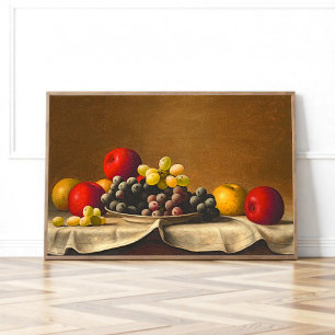 Still Life, Apples, Grapes, Barton Stone Hays Poster