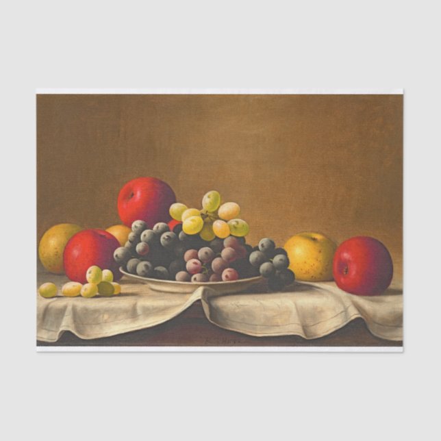 Still Life, Apples, Grapes, Fruit Decoupage Tissue Paper (Front)