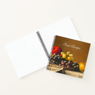 Still Life, Apples, Grapes, Fruit Recipes Notebook