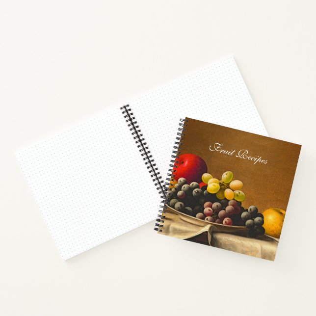 Still Life, Apples, Grapes, Fruit Recipes  Notebook (Inside)