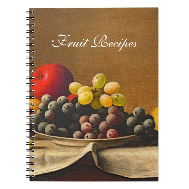 Still Life, Apples, Grapes, Fruit Recipes Notebook (Front)