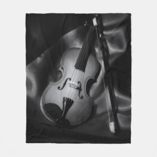 Still-life b&W image of a violin Fleece Blanket