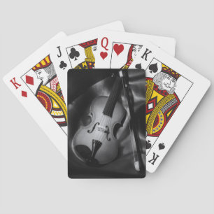 Still-life b&W image of a violin Playing Cards