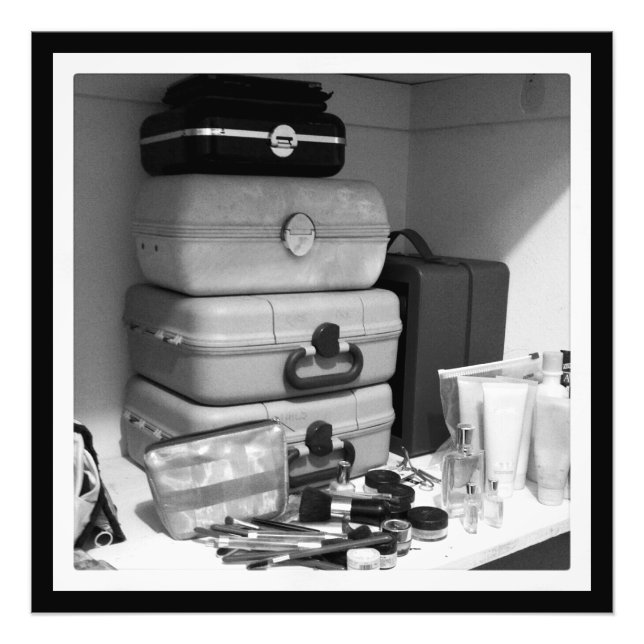 Still life B/W Photograph of Makeup Collection (Front)