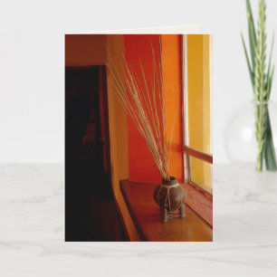 Still Life Baja Gold Orange Vase Blank Greeting Card