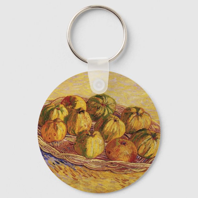 Still Life, Basket of Apples by Vincent van Gogh Key Ring (Front)