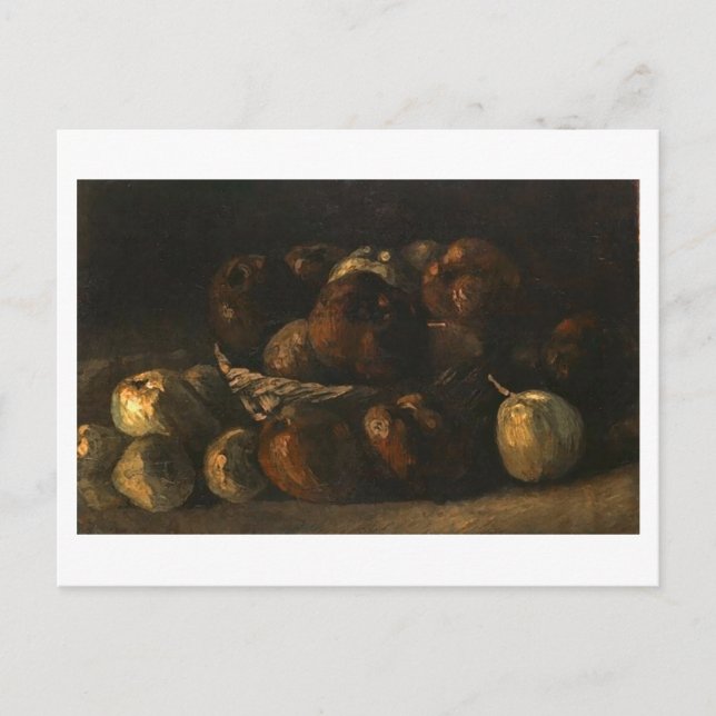 Still Life Basket of Apples, Van Gogh Fine Art Postcard (Front)